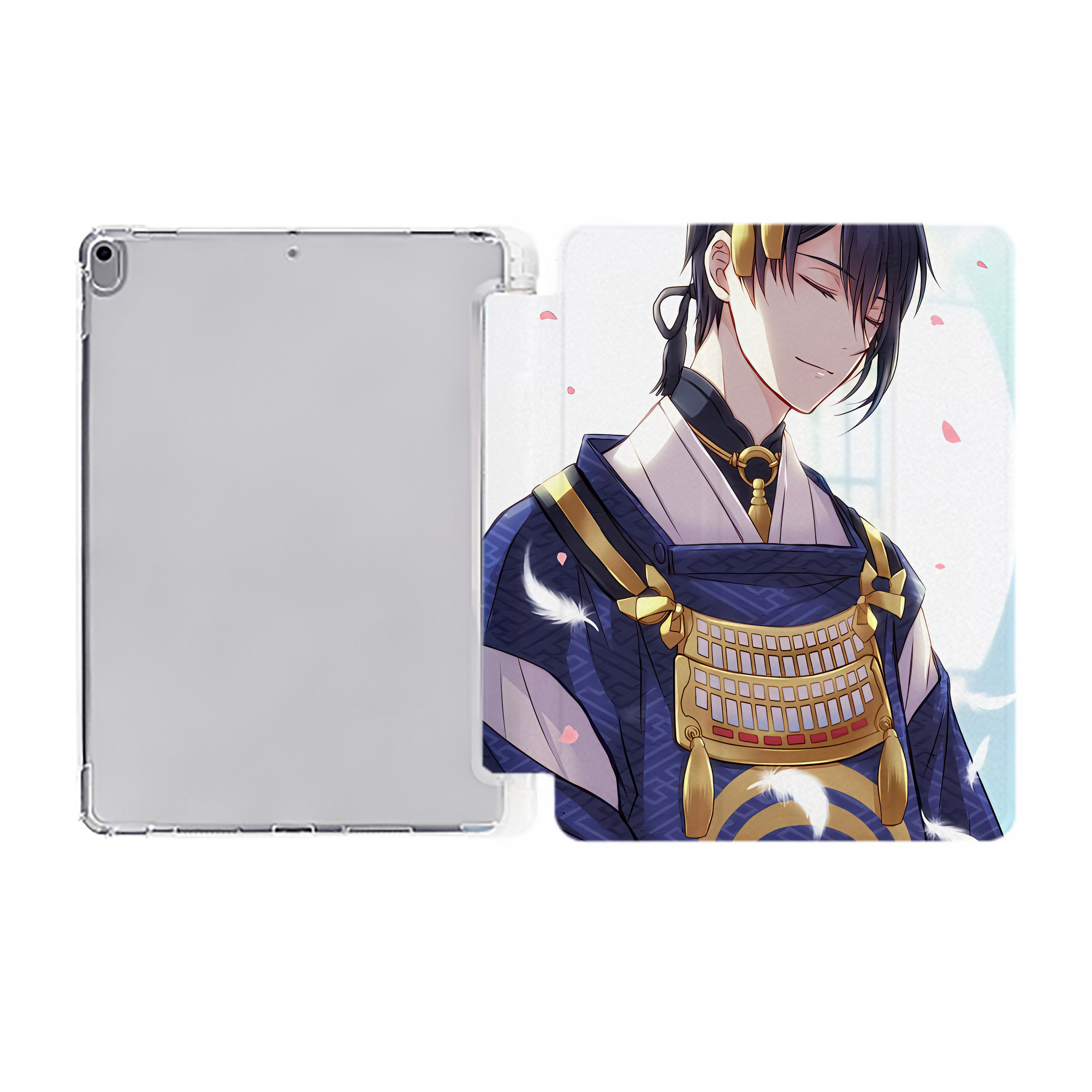 （画像用） 刀剣乱舞 Touken Ranbu IPad ケース ペン収納付き 三つ折りスタンド PUレザー×シリコン 対応機種9.5/10.5/10.9インチ